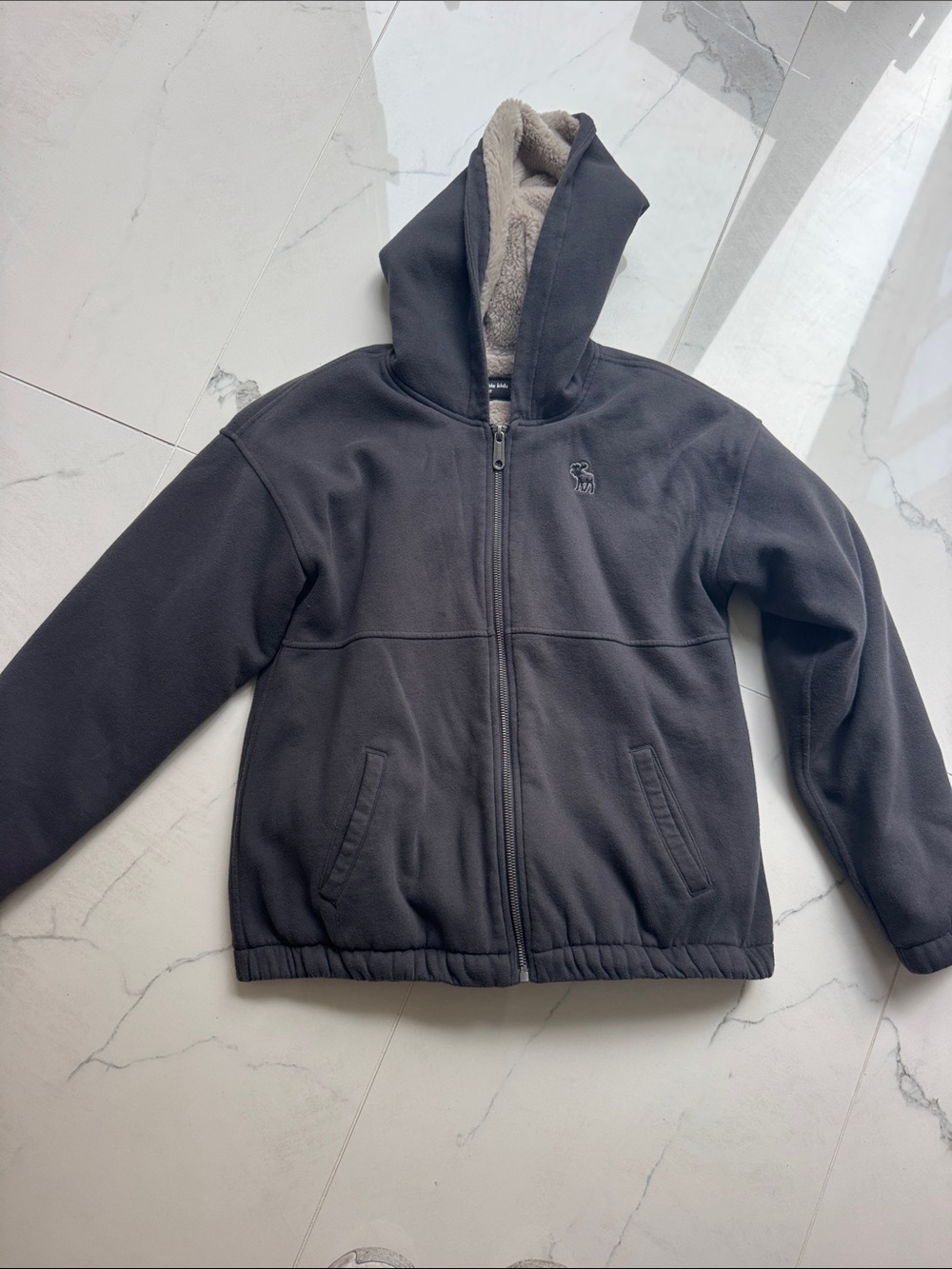 Abercrombie kids fur lined zip up